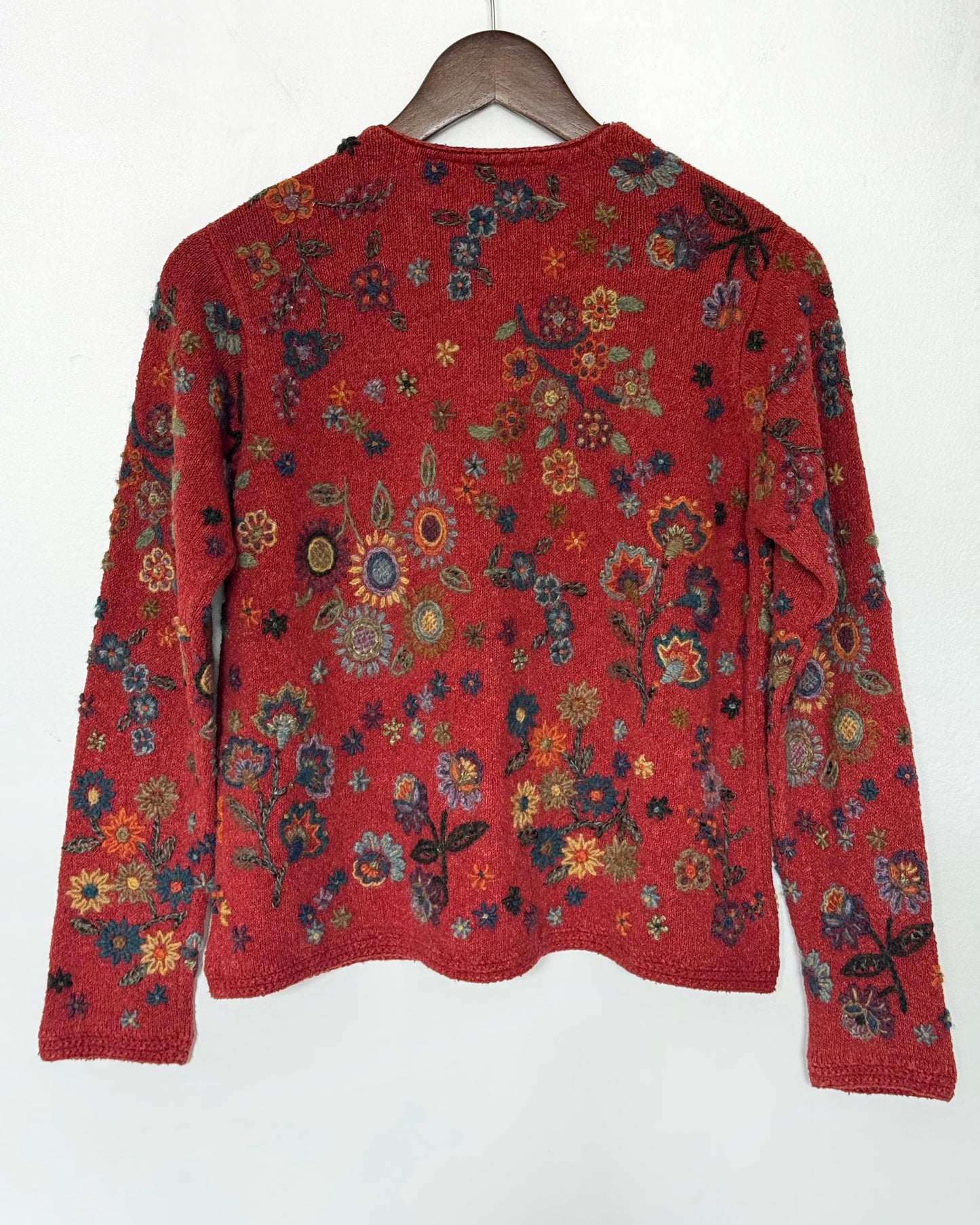 90s/00s Floral Embroidered Cardigan