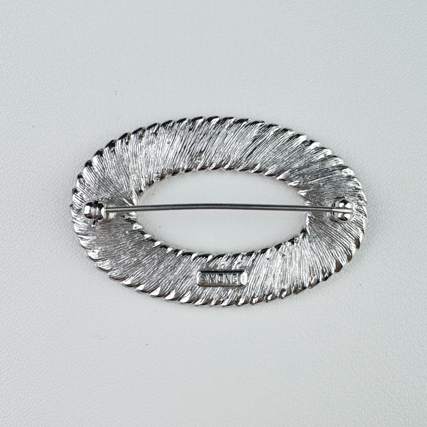 80s/90s “Monet” Black Enamel Oval Brooch