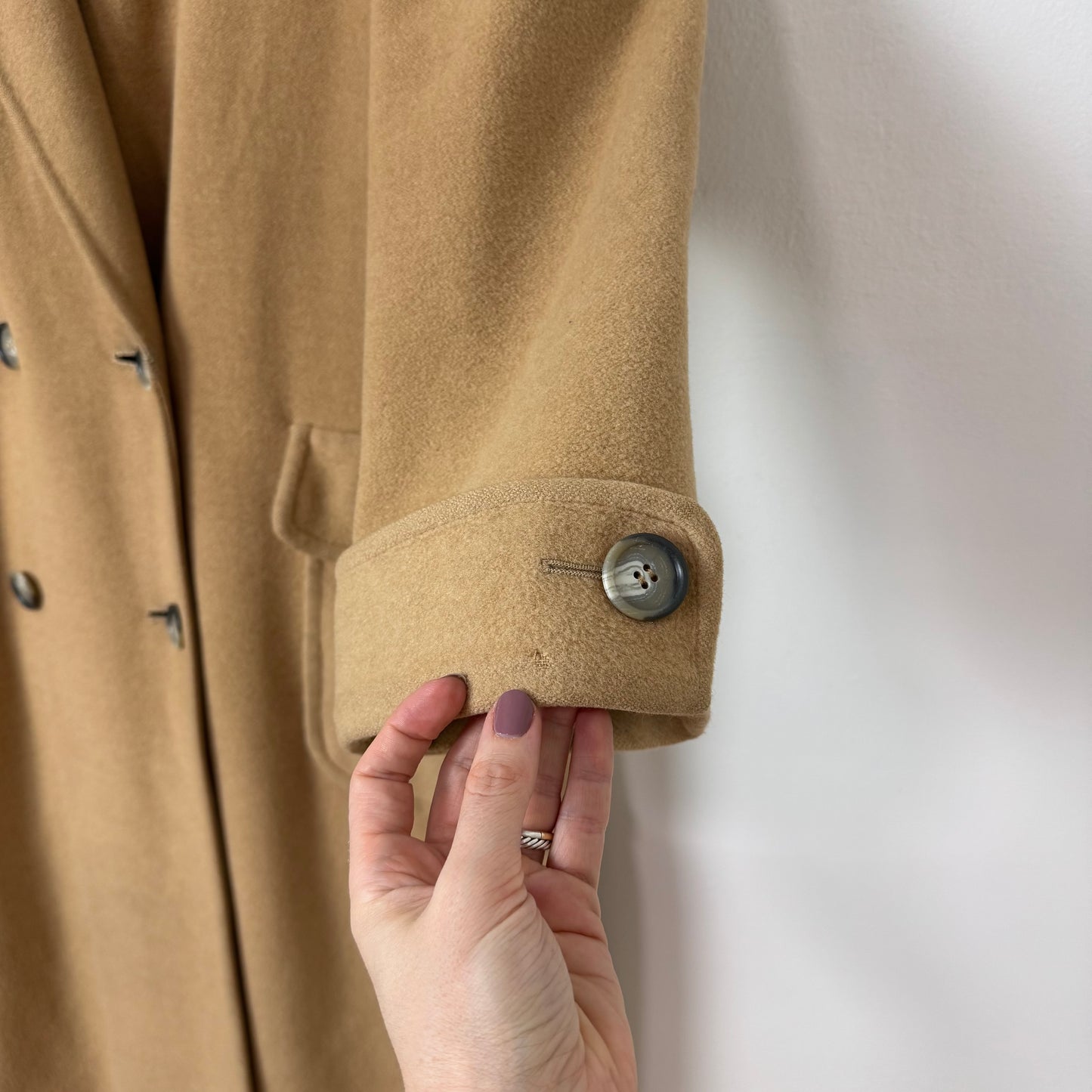 80s/90s Regency Neiman Marcus Camel Hair Top Coat in Tan