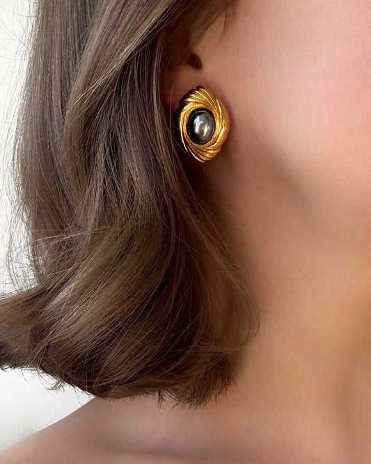 80s/90s Two-tone Swirl Earrings