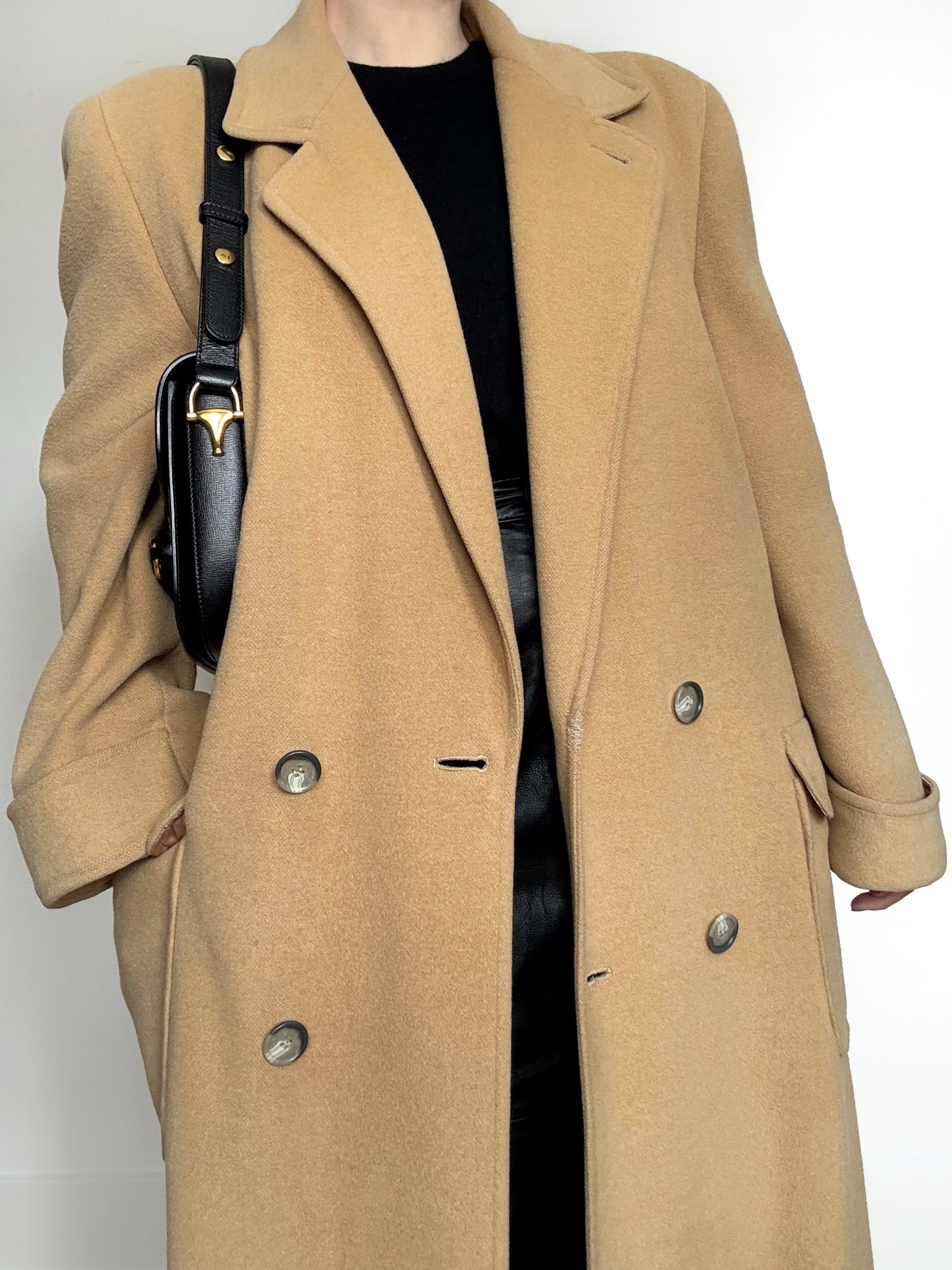 80s/90s Regency Neiman Marcus Camel Hair Top Coat in Tan