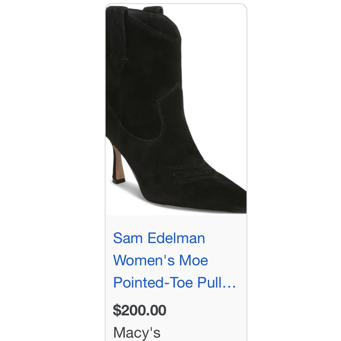 Sam Edelman “Moe” Western Suede Booties (6.5)