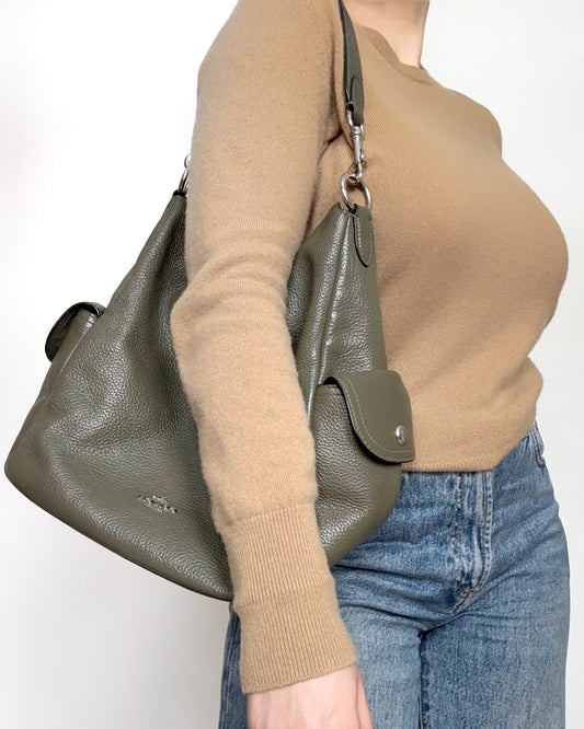 Coach “Pennie” Olive Slouchy Shoulder Bag