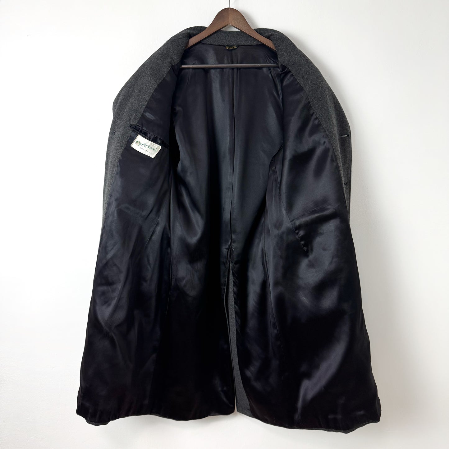 50s Structured Wool Top Coat in Charcoal