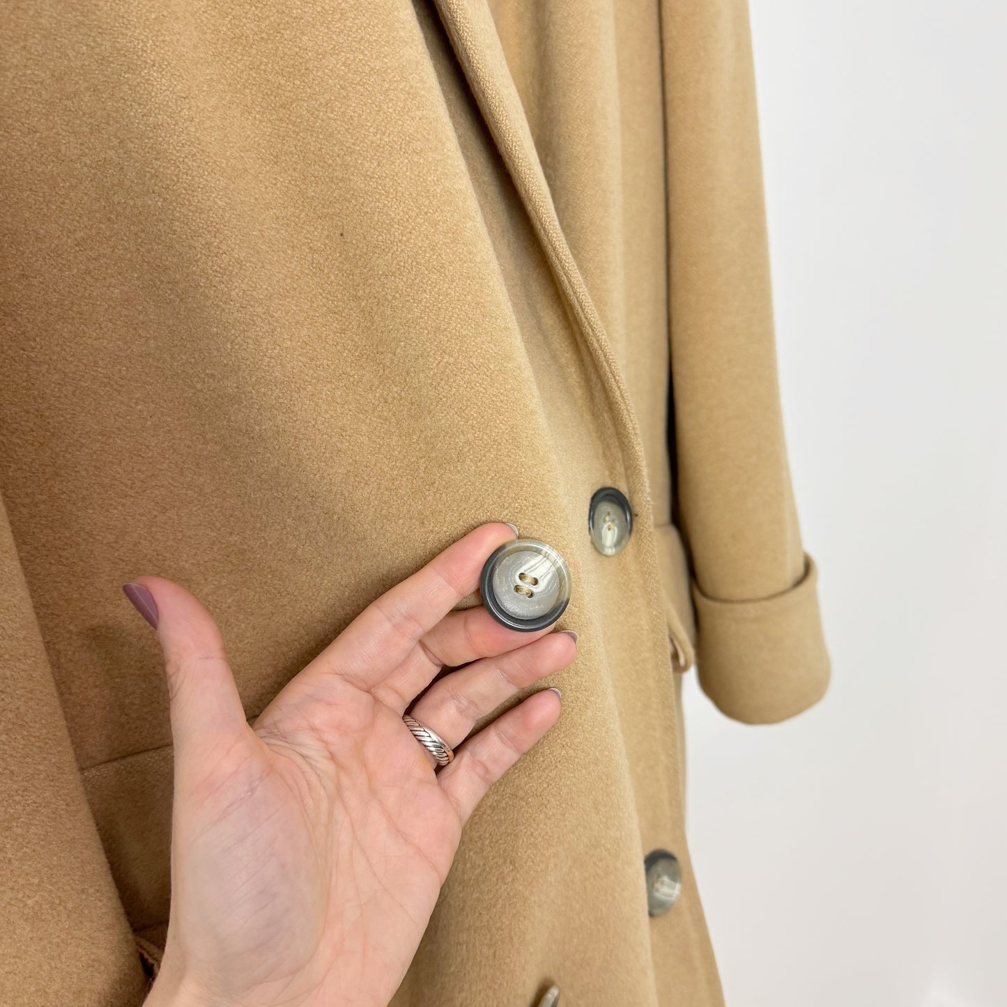 80s/90s Regency Neiman Marcus Camel Hair Top Coat in Tan