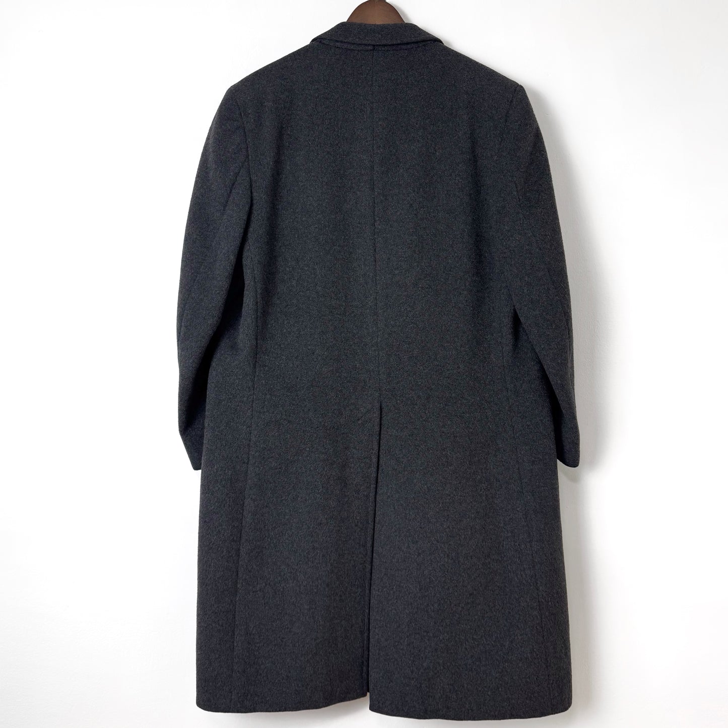 50s Structured Wool Top Coat in Charcoal