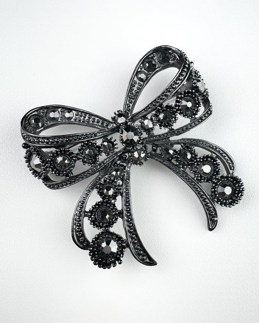 90s Gothic style Bow Brooch