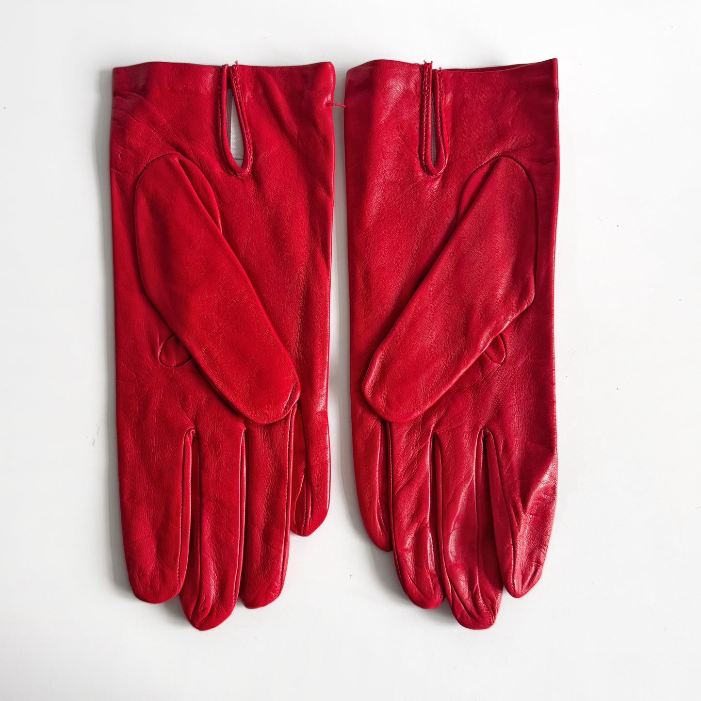 Genuine Leather Red Gloves