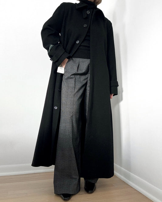 90s Wool Long Classic Overcoat