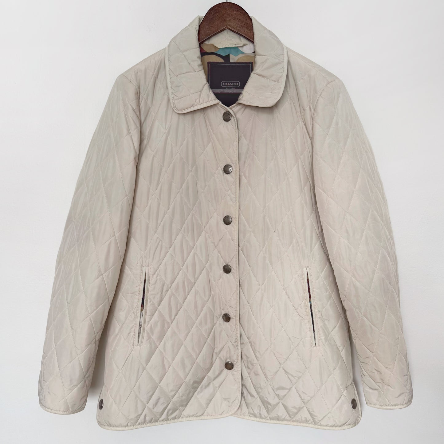 Coach Quilted Jacket with Logo Interior
