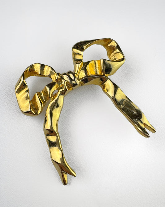 80s/90s Minimal Ribbon Bow Brooch