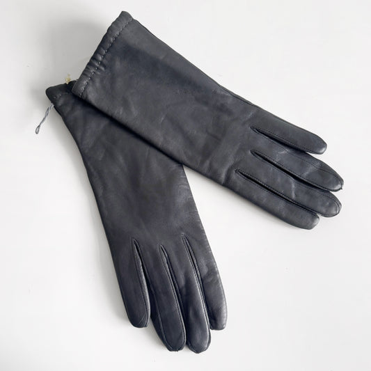 Genuine Leather Grey Gloves