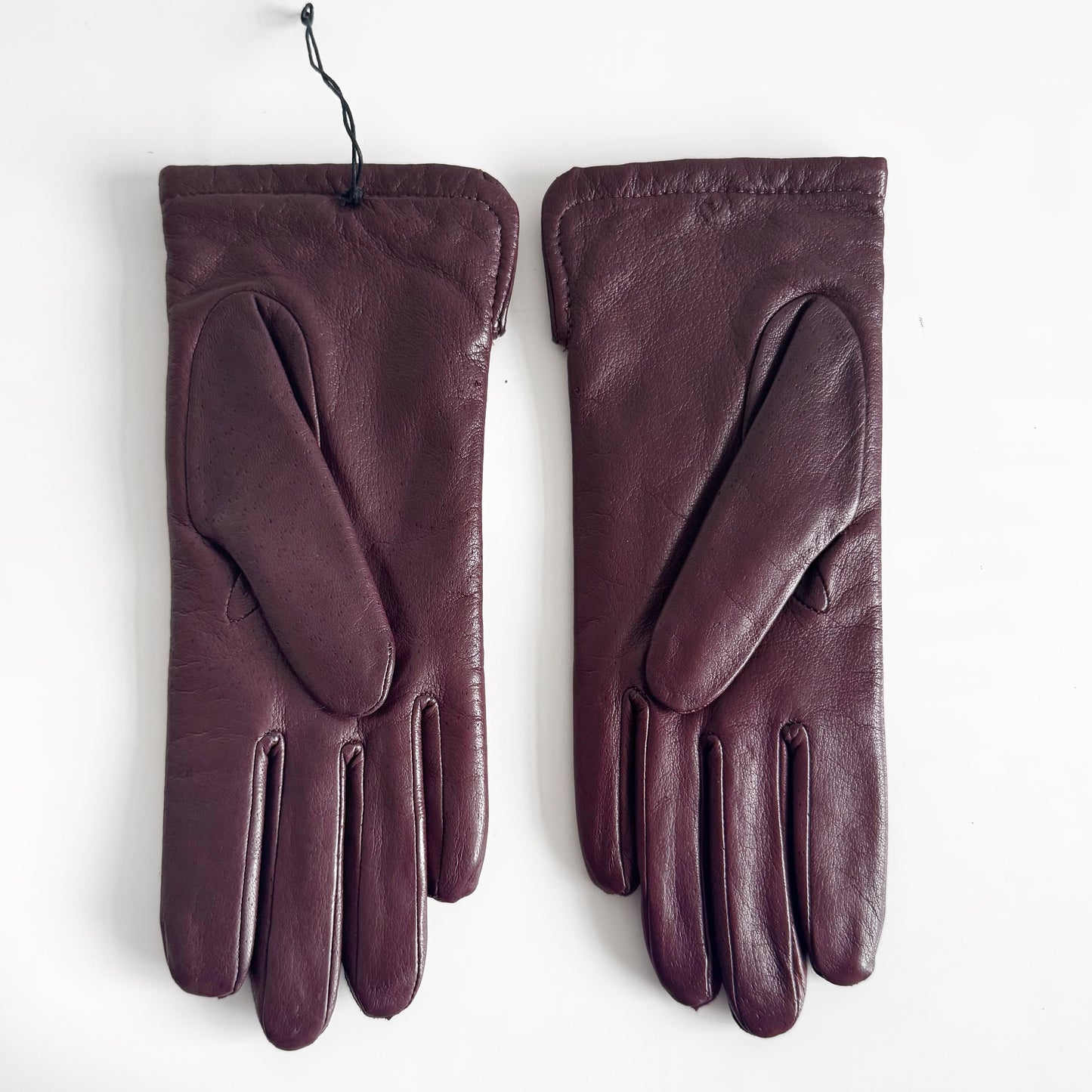 Genuine Leather Burgundy Gloves Short
