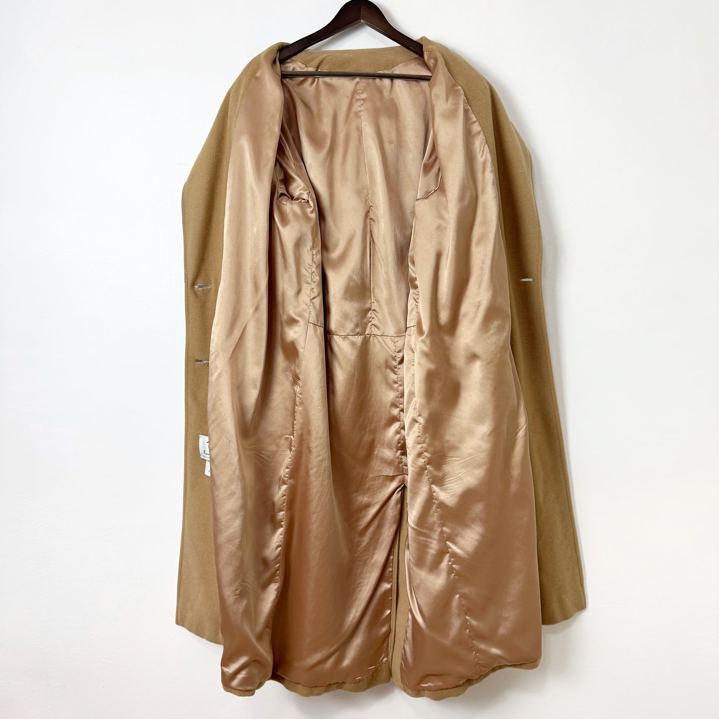 80s/90s Regency Neiman Marcus Camel Hair Top Coat in Tan