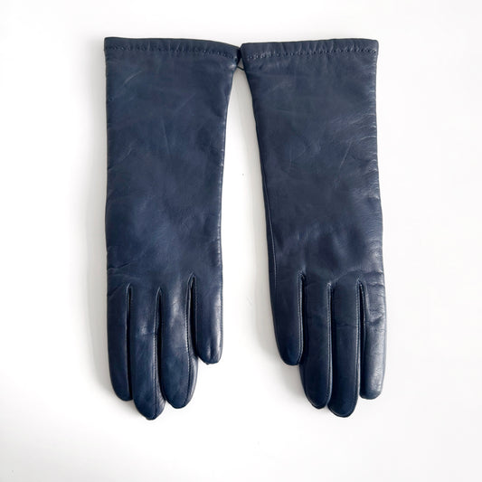 Genuine Leather Navy Gloves