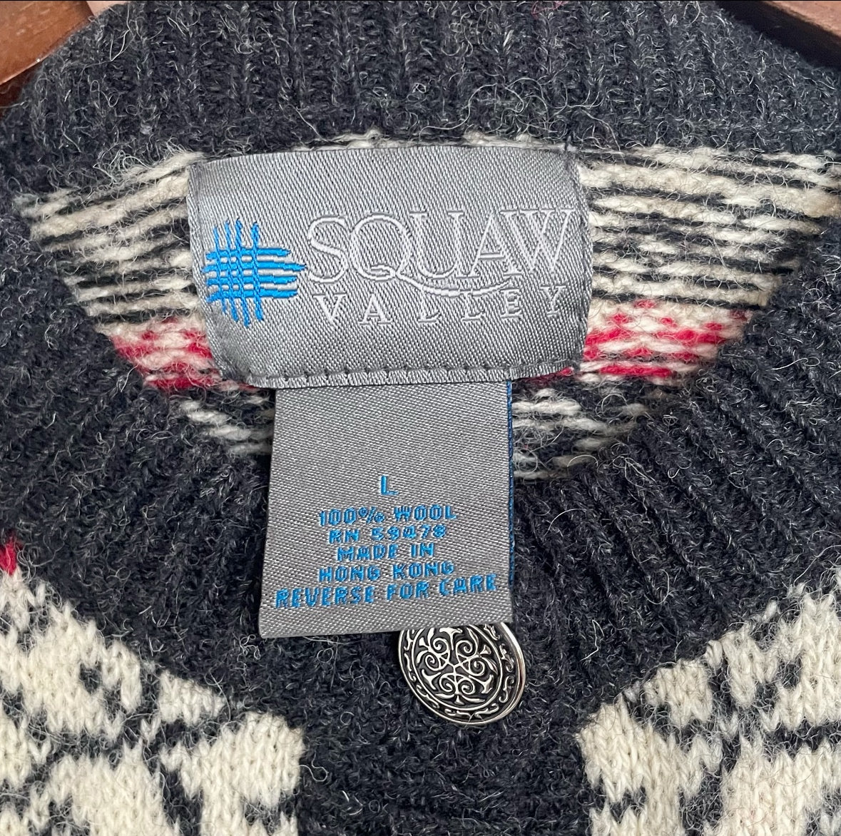 90s/00s Wool Reindeer Fair Aisle Cardigan