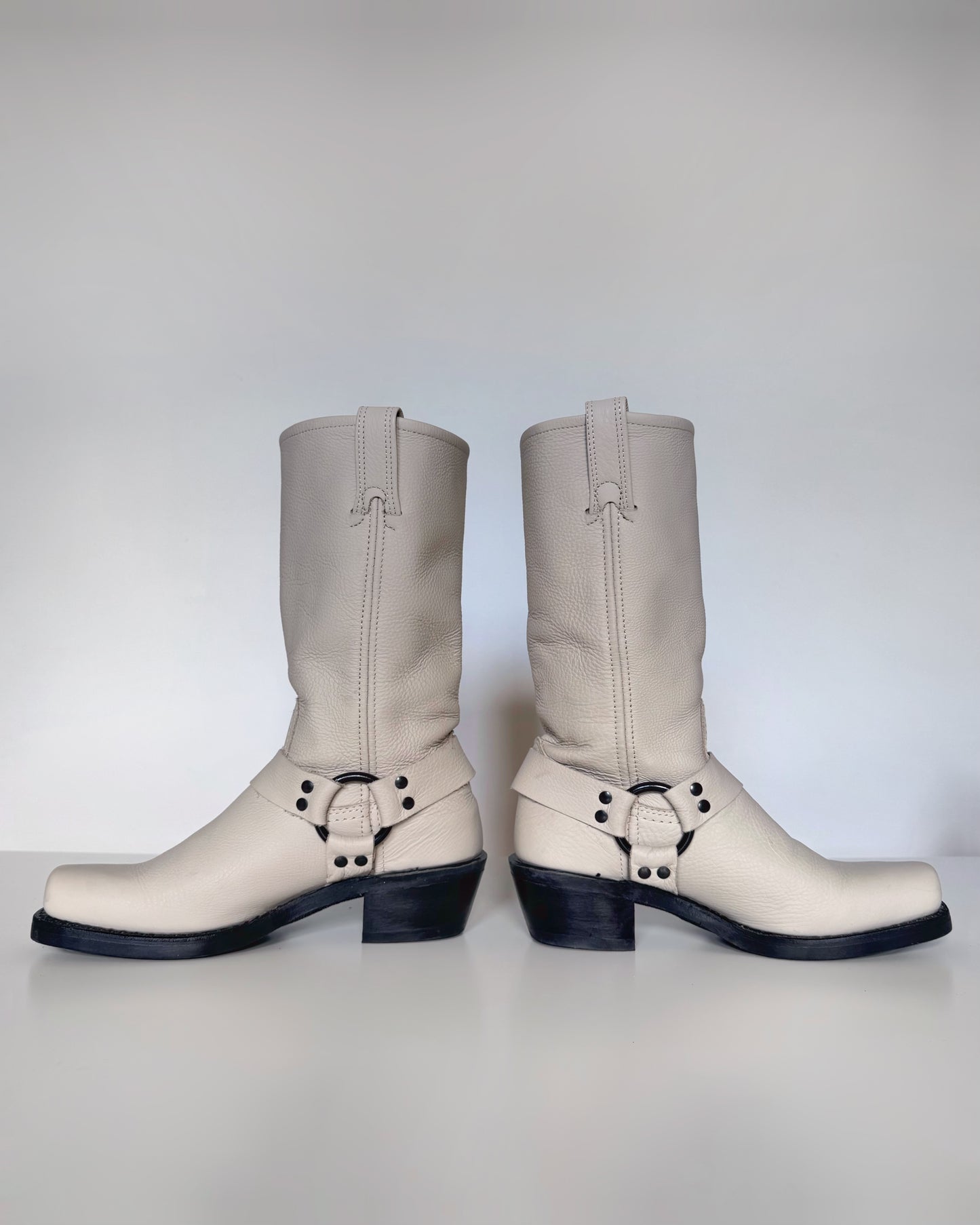 Frye “Harness 12R” Boots in Stone (7.5)