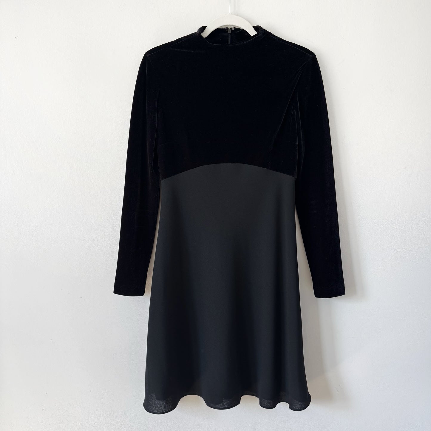 Velvet Mock Neck Knee Length Dress