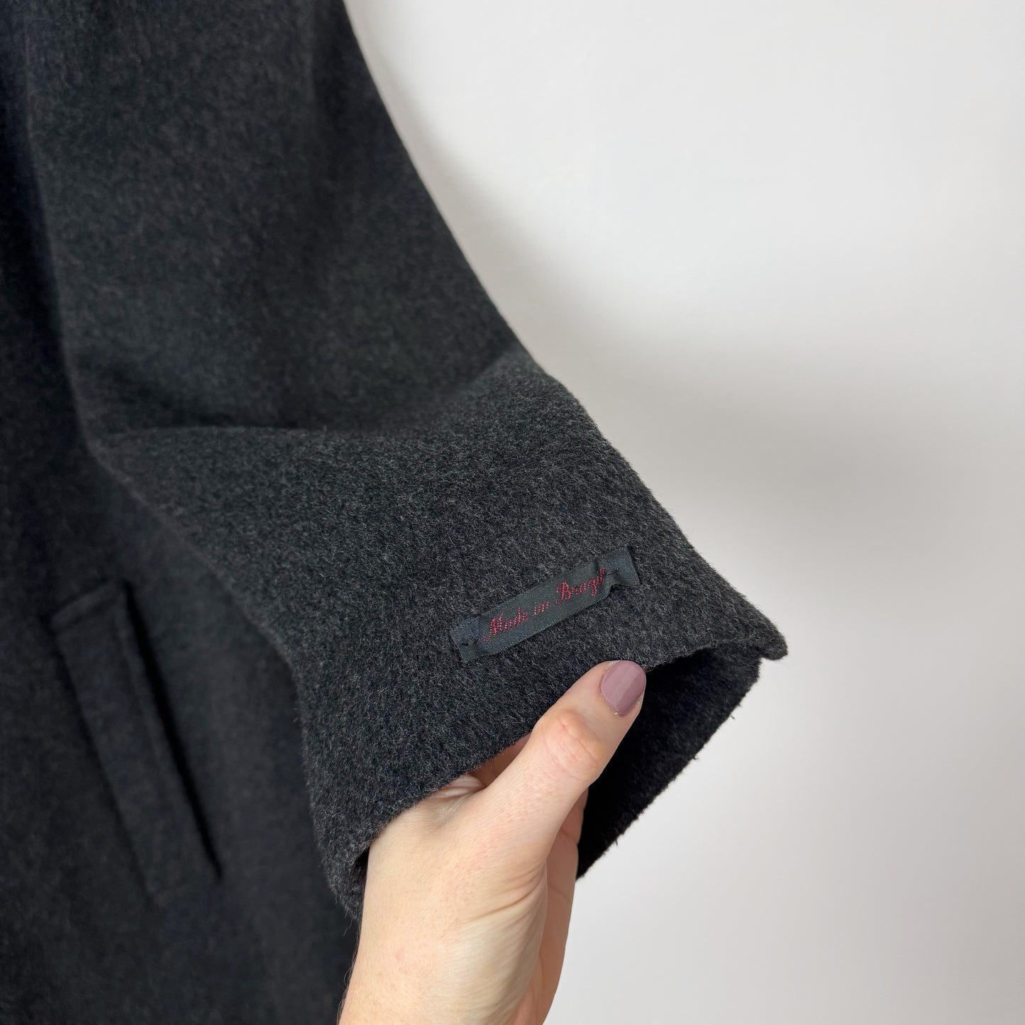 00s Wool Cashmere Top Coat in Charcoal