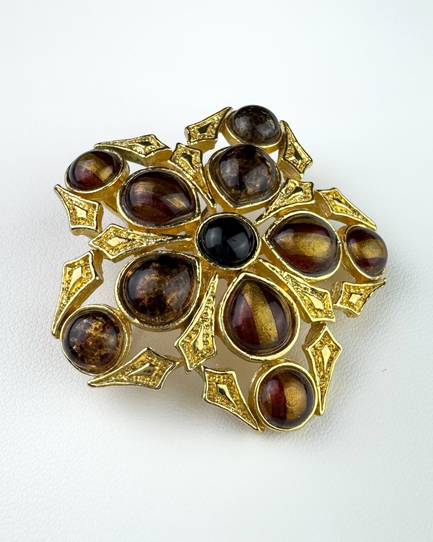 80s/90s Amber Star Brooch Pendant