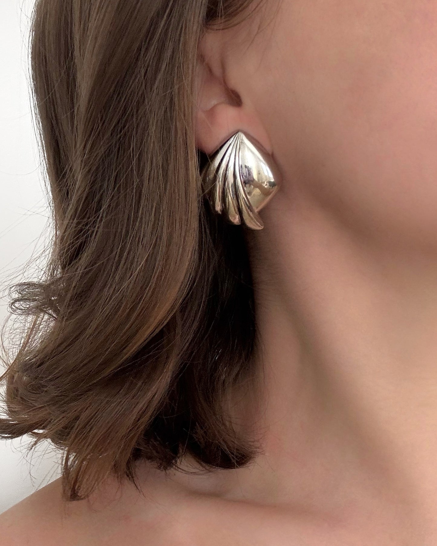 80s Geometric Fan Earrings