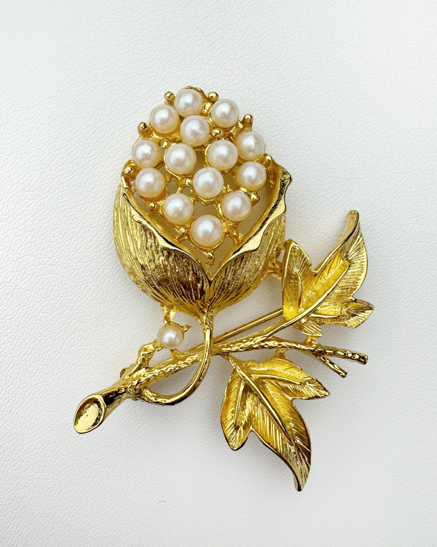 50s/60s Pearl Cluster Flower Brooch