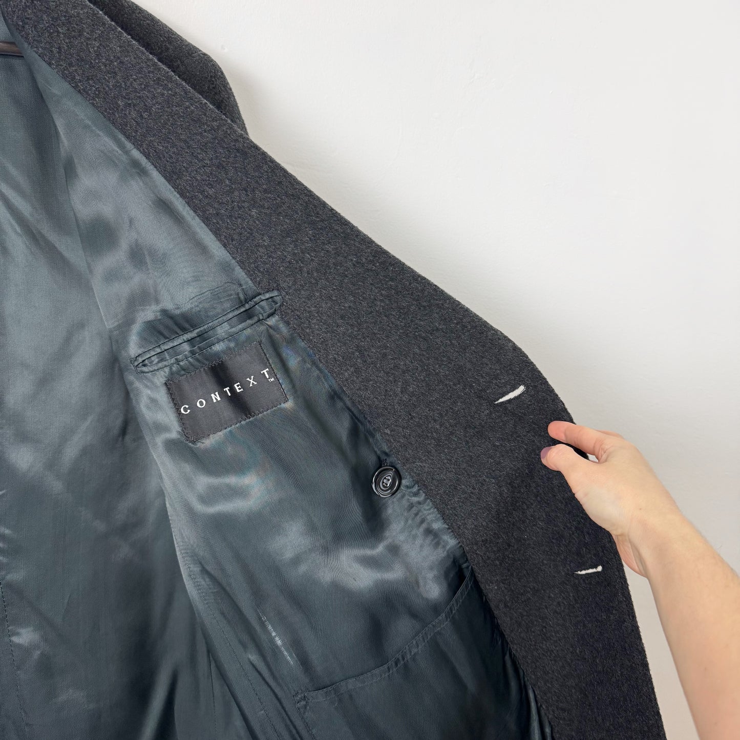 00s Wool Cashmere Top Coat in Charcoal
