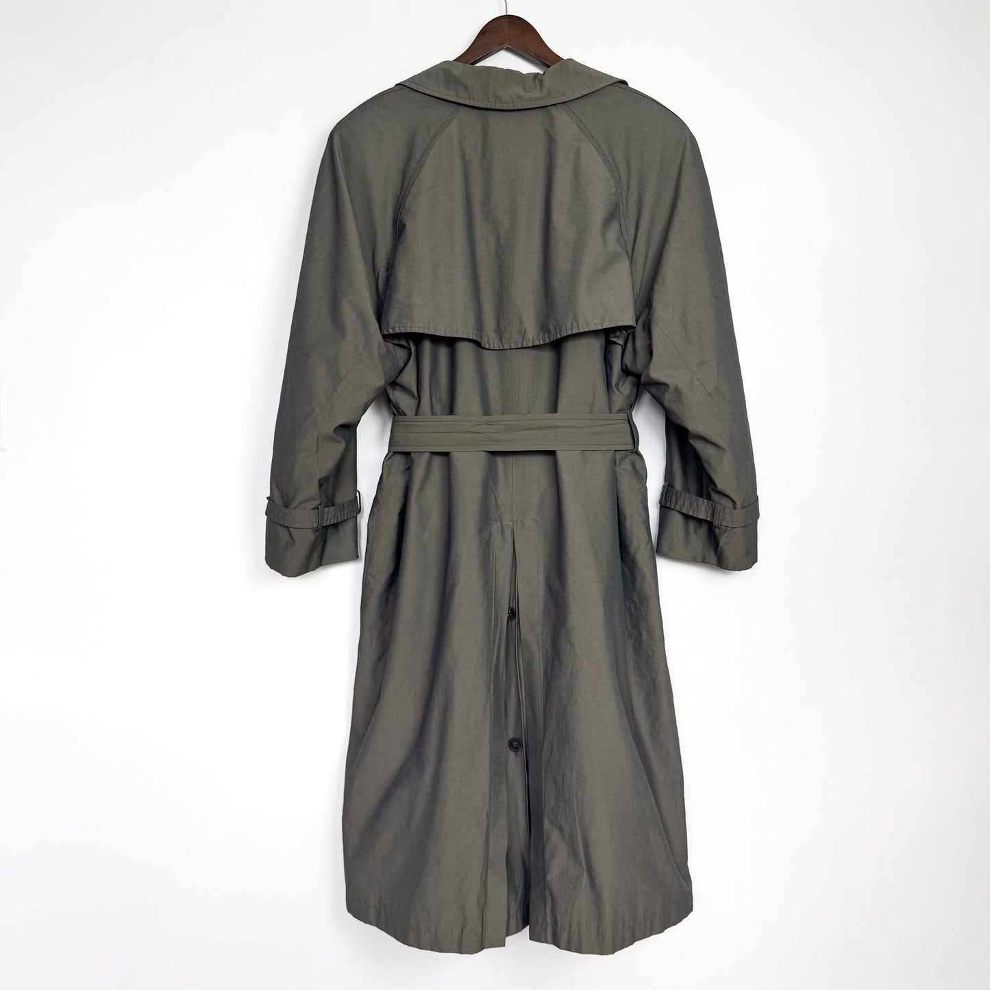 80s Trench Coat in Putty with Funnel Neck
