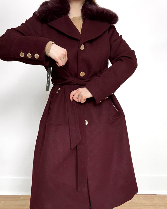 Guess Wool blend Wine Pea Coat