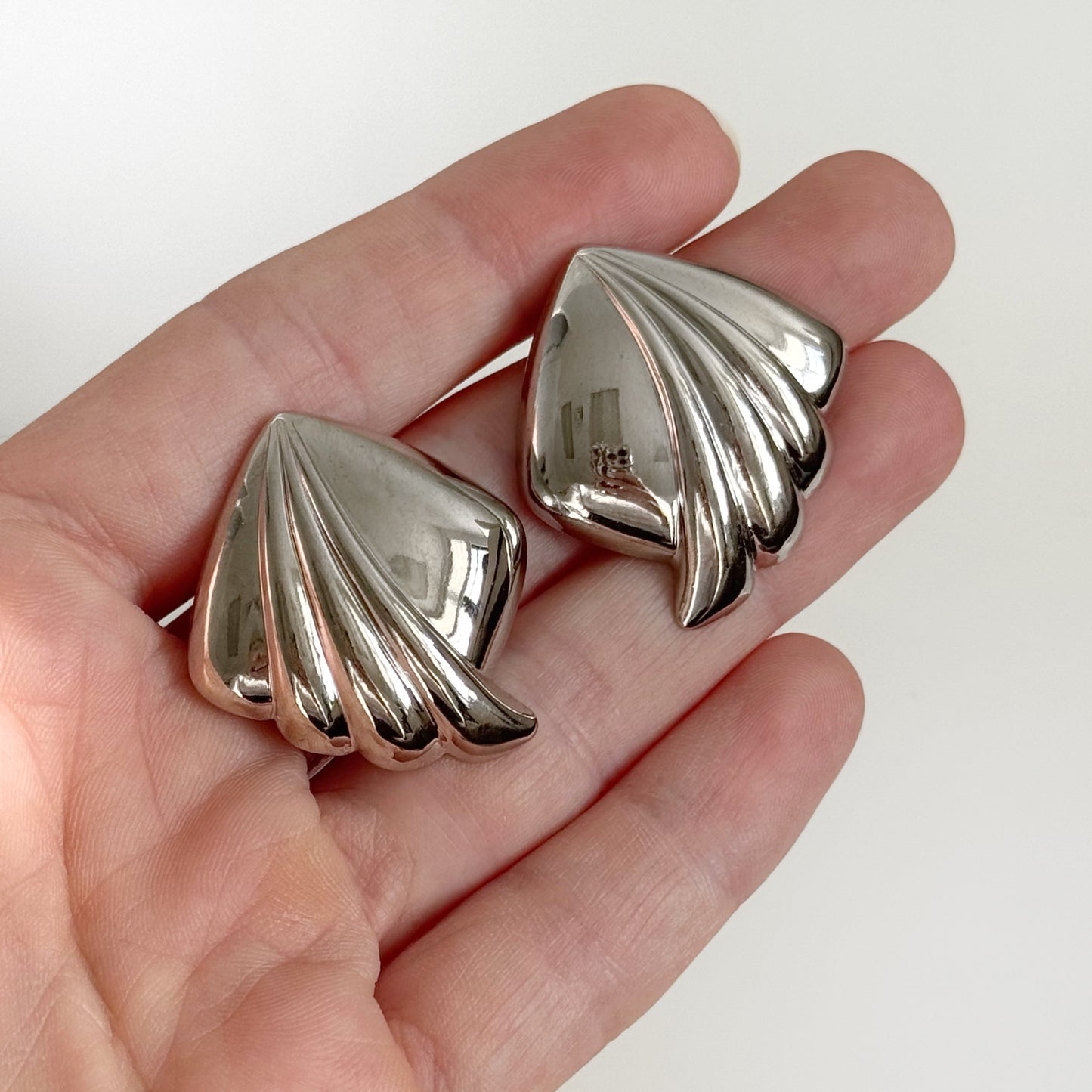 80s Geometric Fan Earrings