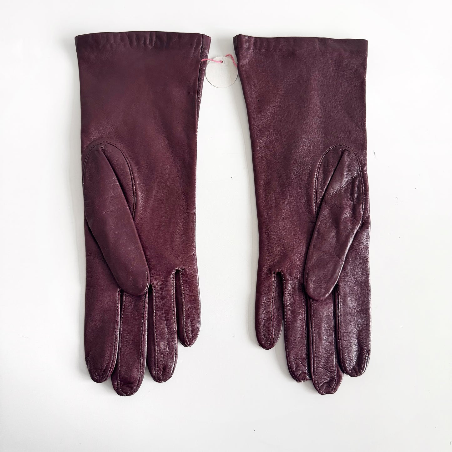 Genuine Leather Burgundy Gloves Long, Silk Lined
