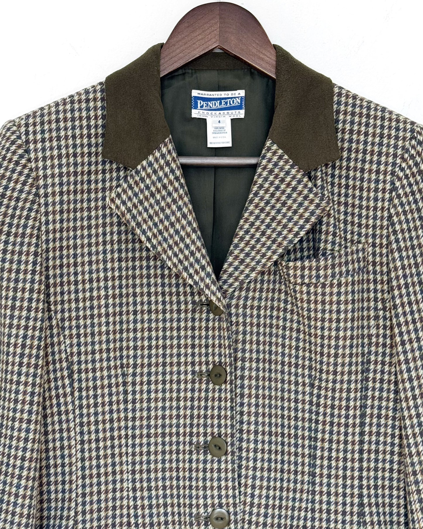 Pendleton Houndstooth Wool Blazer