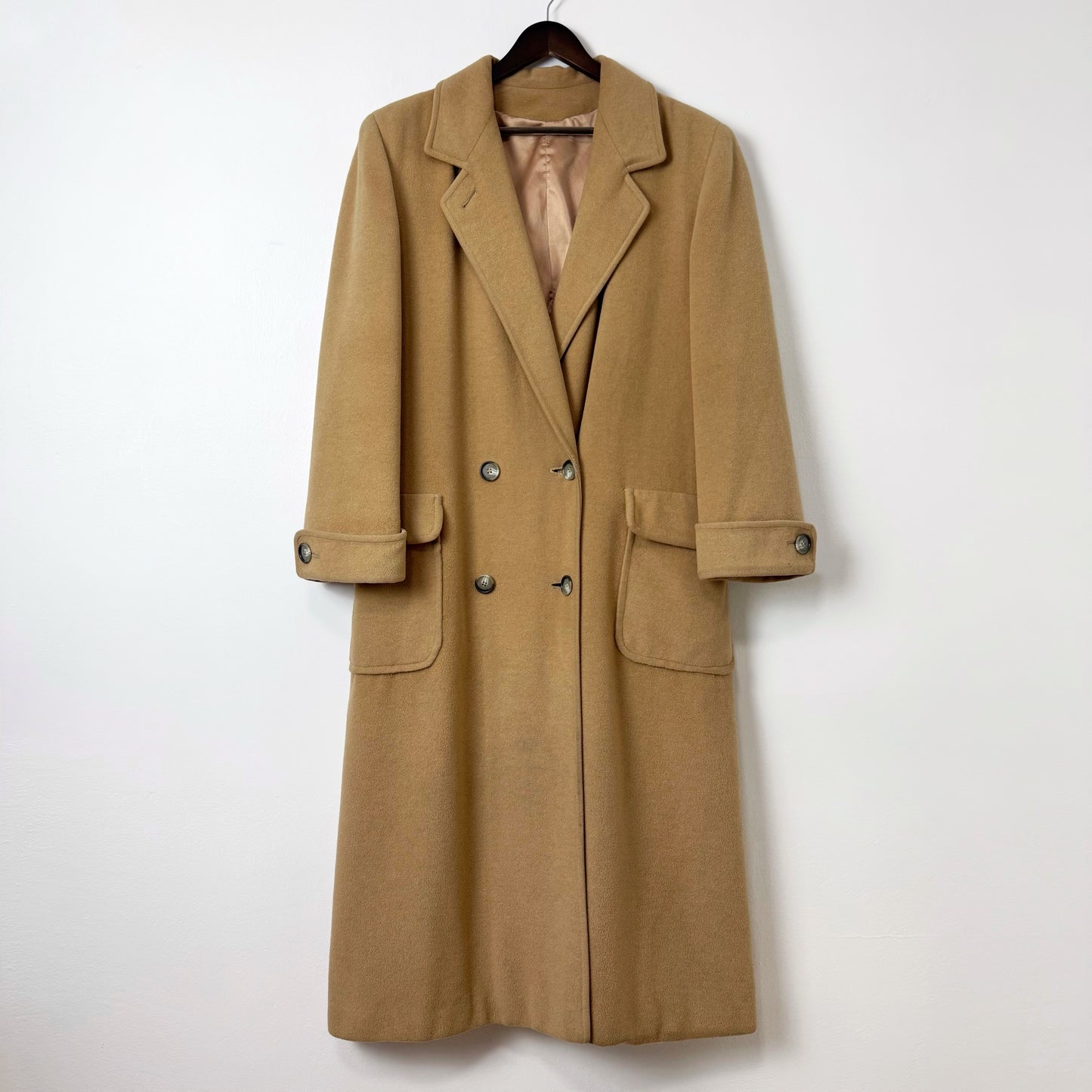 80s/90s Regency Neiman Marcus Camel Hair Top Coat in Tan