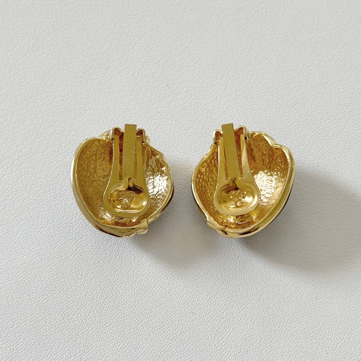 Vintage Gold-tone and Navy Clip Earrings