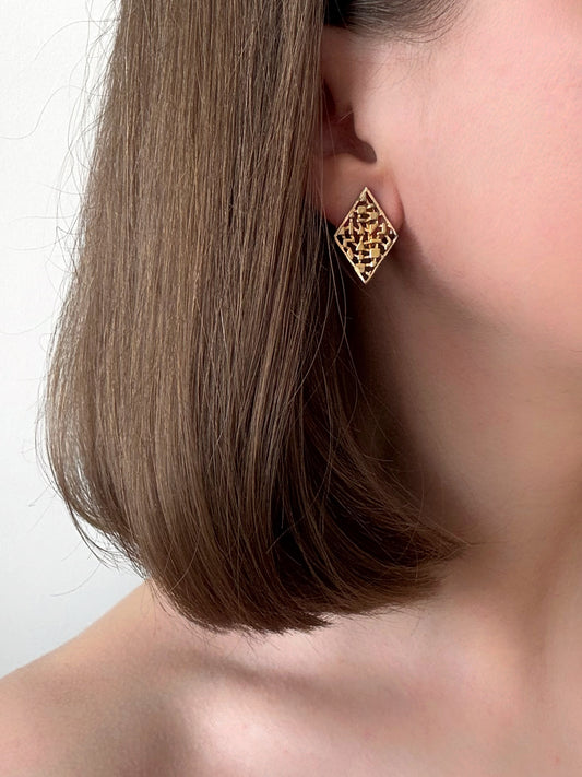 Vintage Small Diamond Clip Earrings
