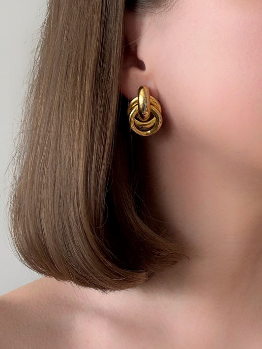Vintage Gold-tone Knot Earrings