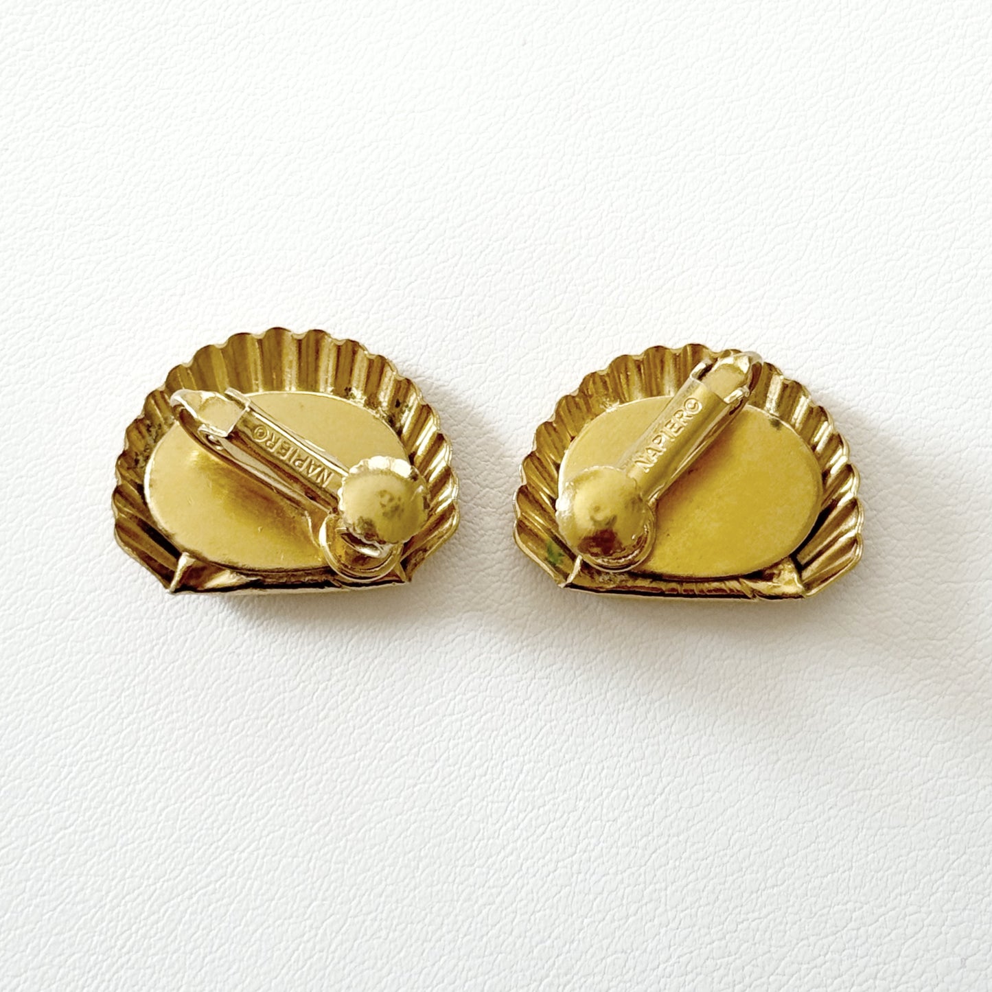 Vintage "Napier" Shell Clip Earrings
