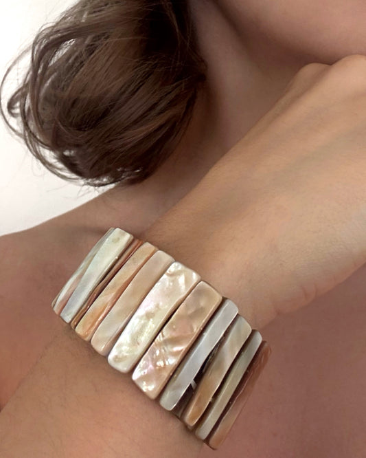 Vintage Abalone Shell Bracelet Elastic