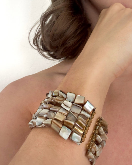Vintage Abalone Shell Bracelet Cuff