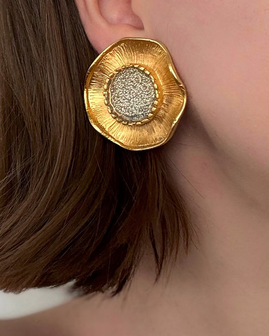 Vintage Poppy Flower Earrings