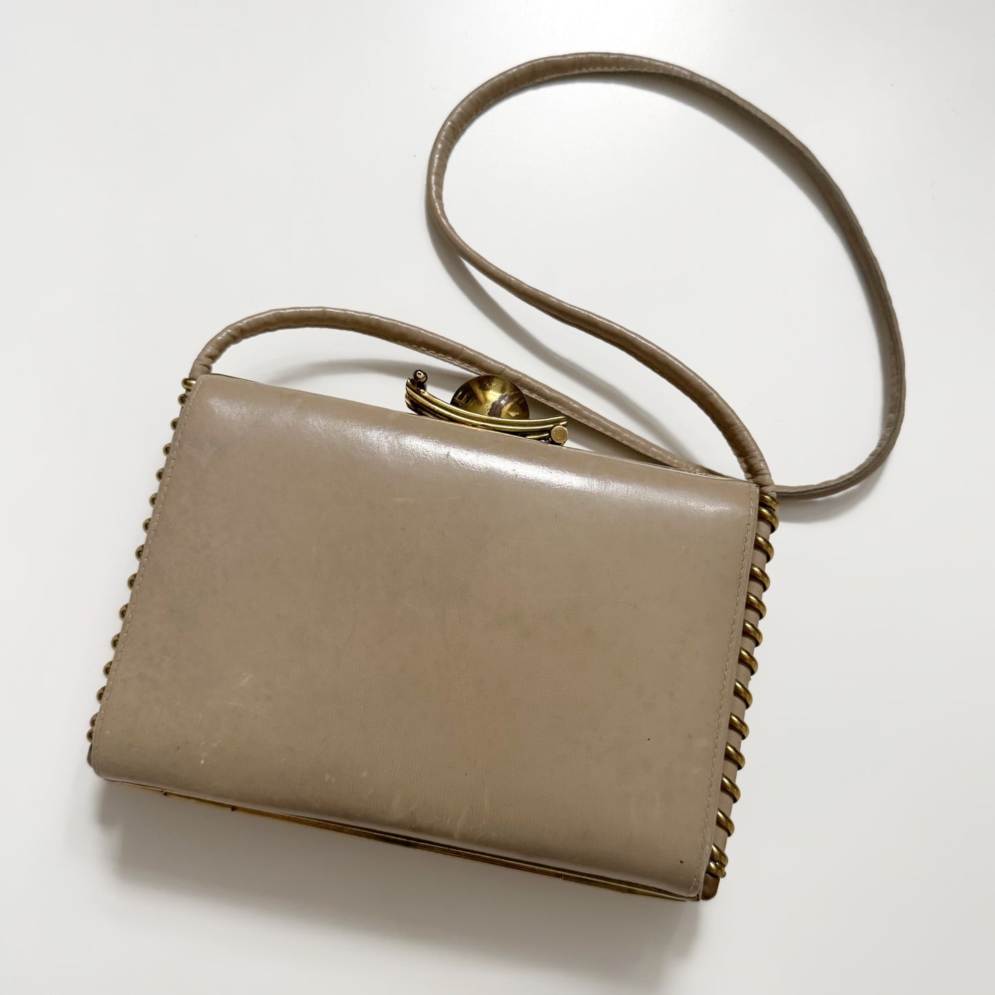 40s/50s Leather Shoulder Bag